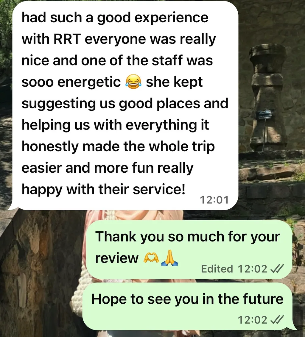 Review screenshot from RRT guest